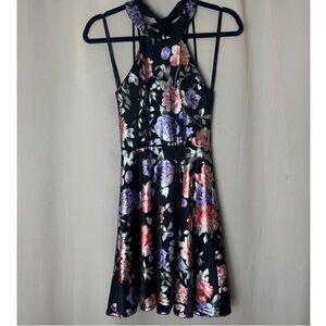B Darlin Navy Floral Mini Dress